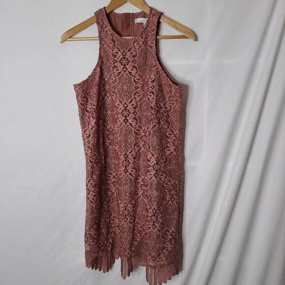 Lovers + Friends Caspian Dusty Pink Lace Mini Dress Size Small - Picture 1 of 5